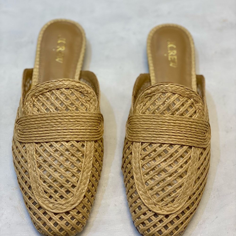 J CREW Woven Mules flat Women size 9.5 New Never worn, NWOT, beautiful stylish - Picture 9 of 10